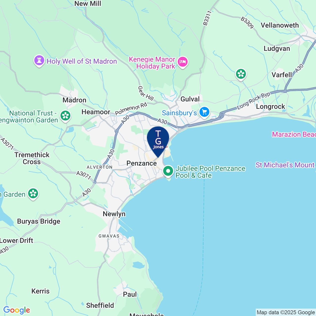 Map displaying vacancy location