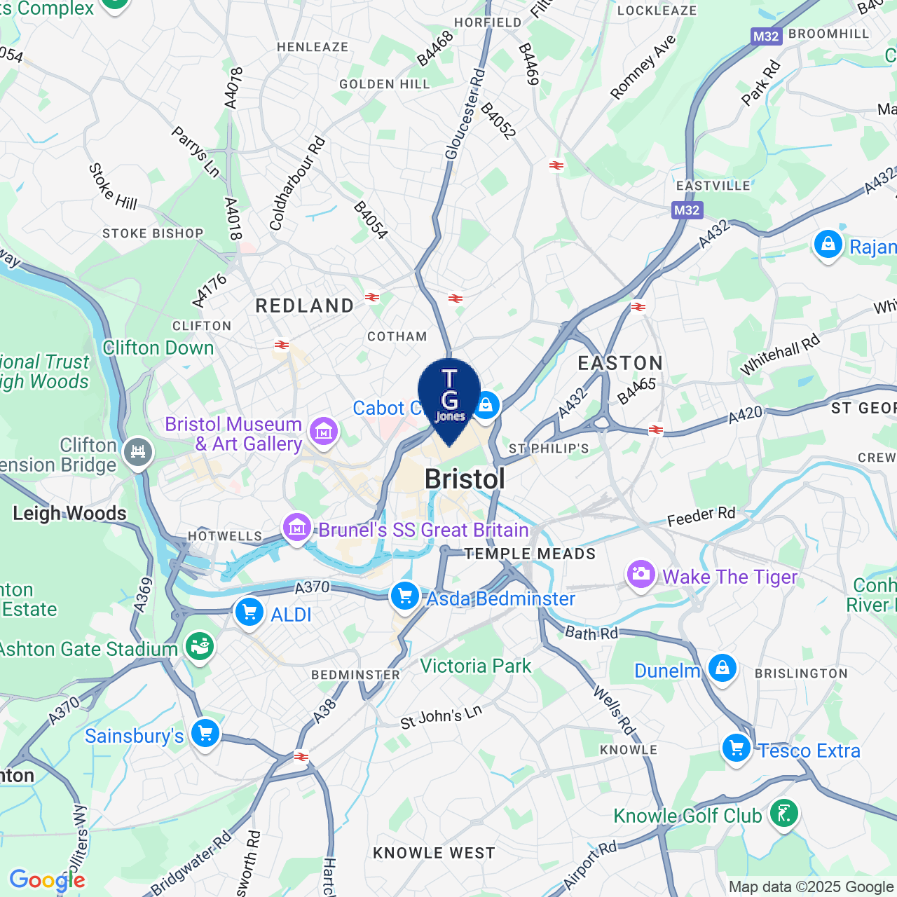 Map displaying vacancy location