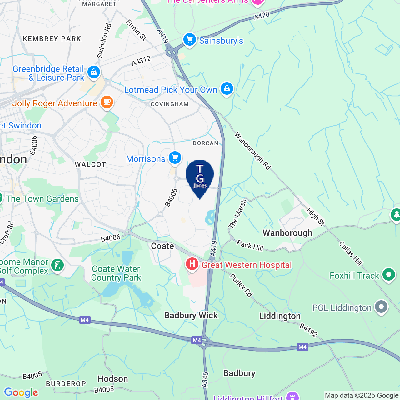 Map displaying vacancy location