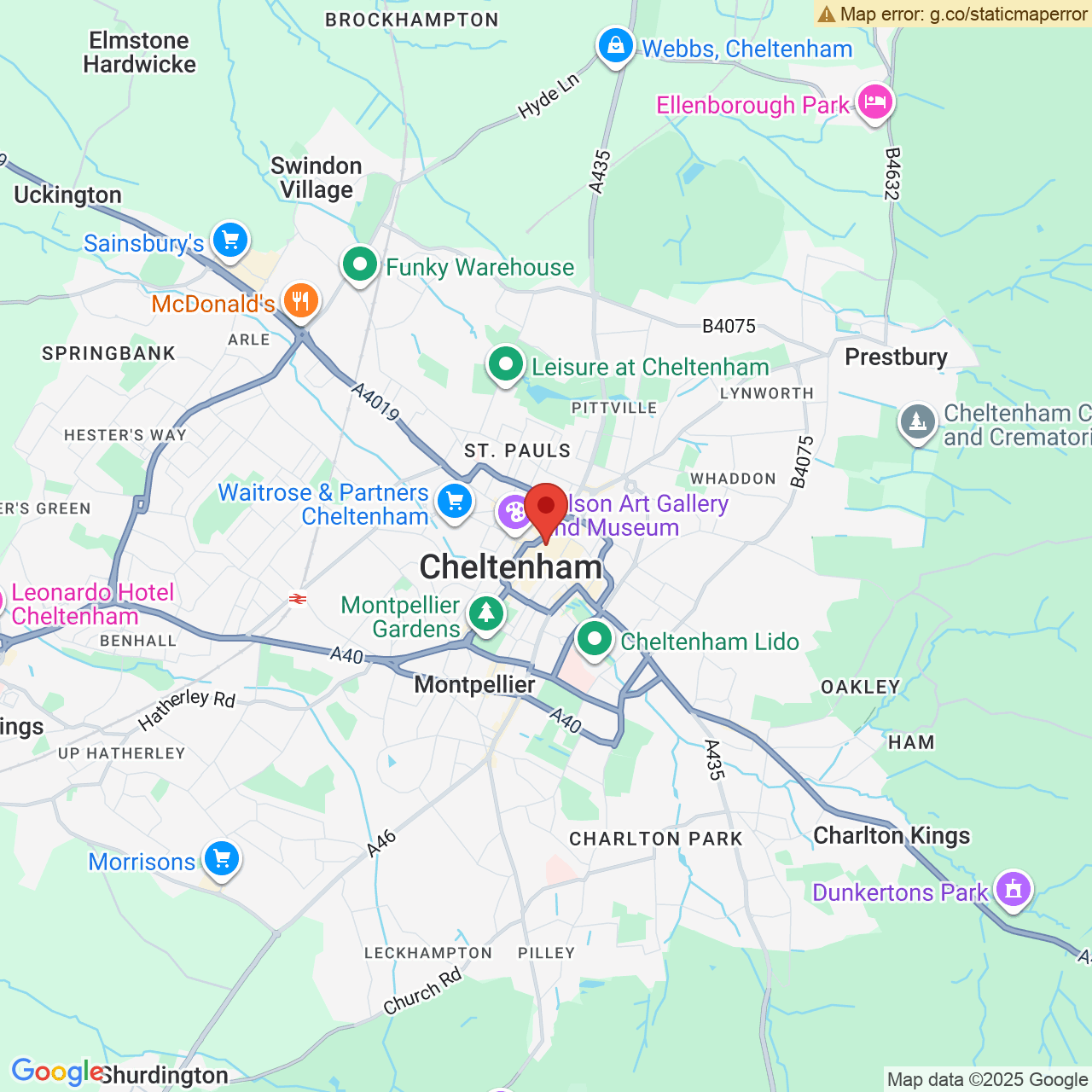 Map displaying vacancy location