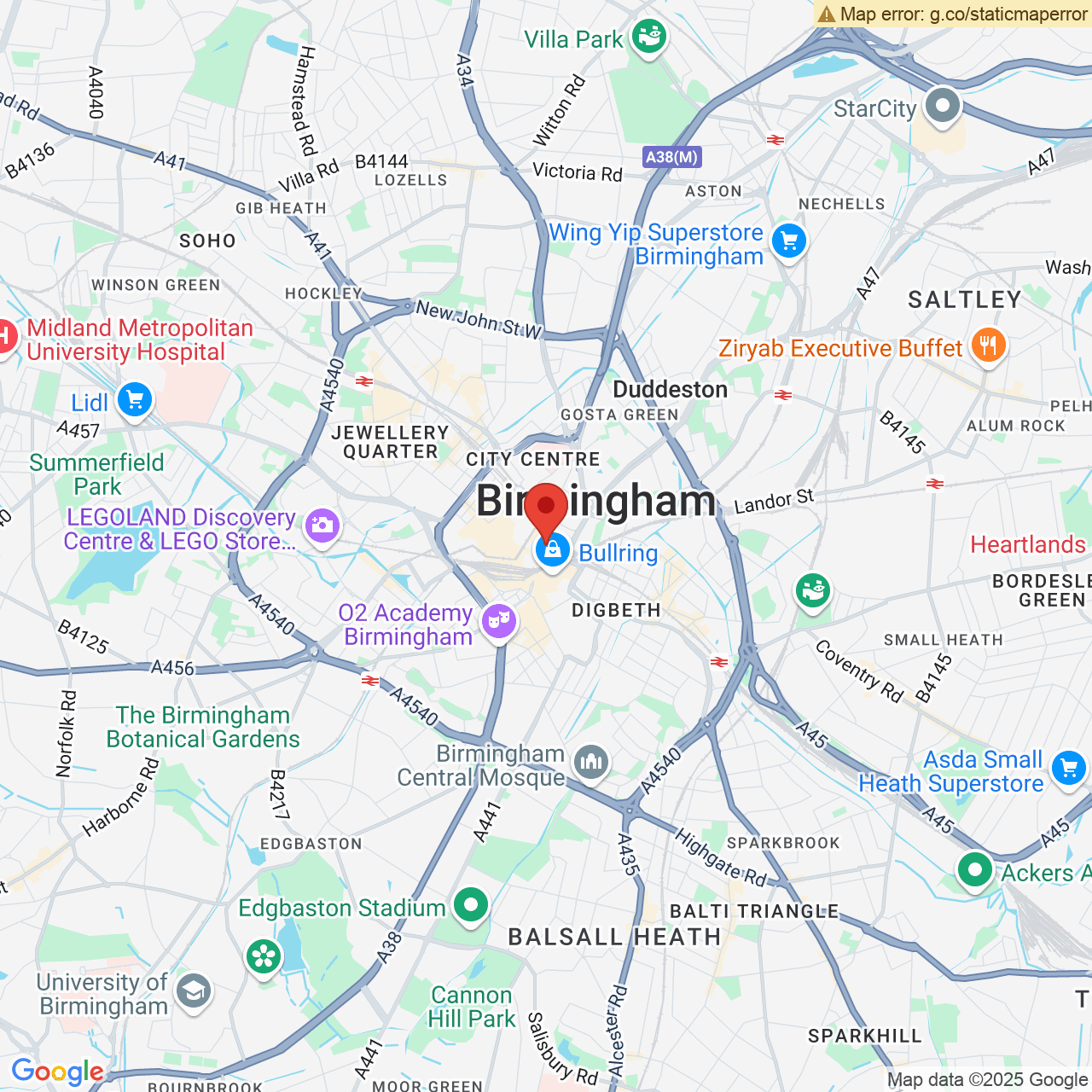 Map displaying vacancy location