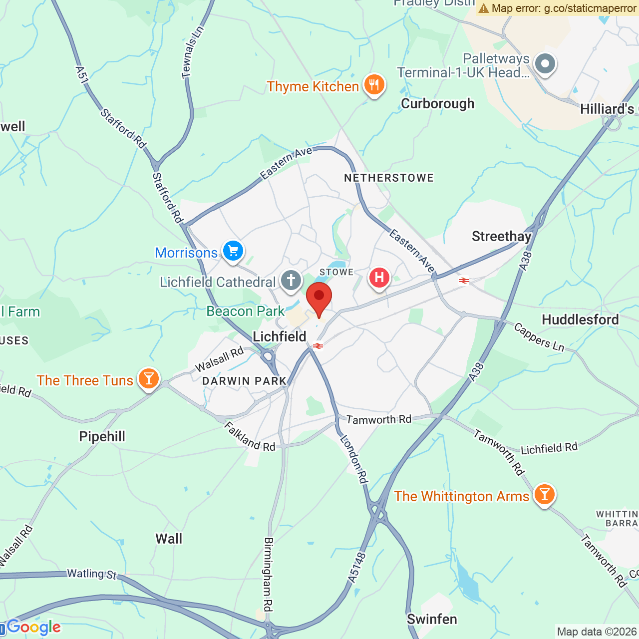 Map displaying vacancy location