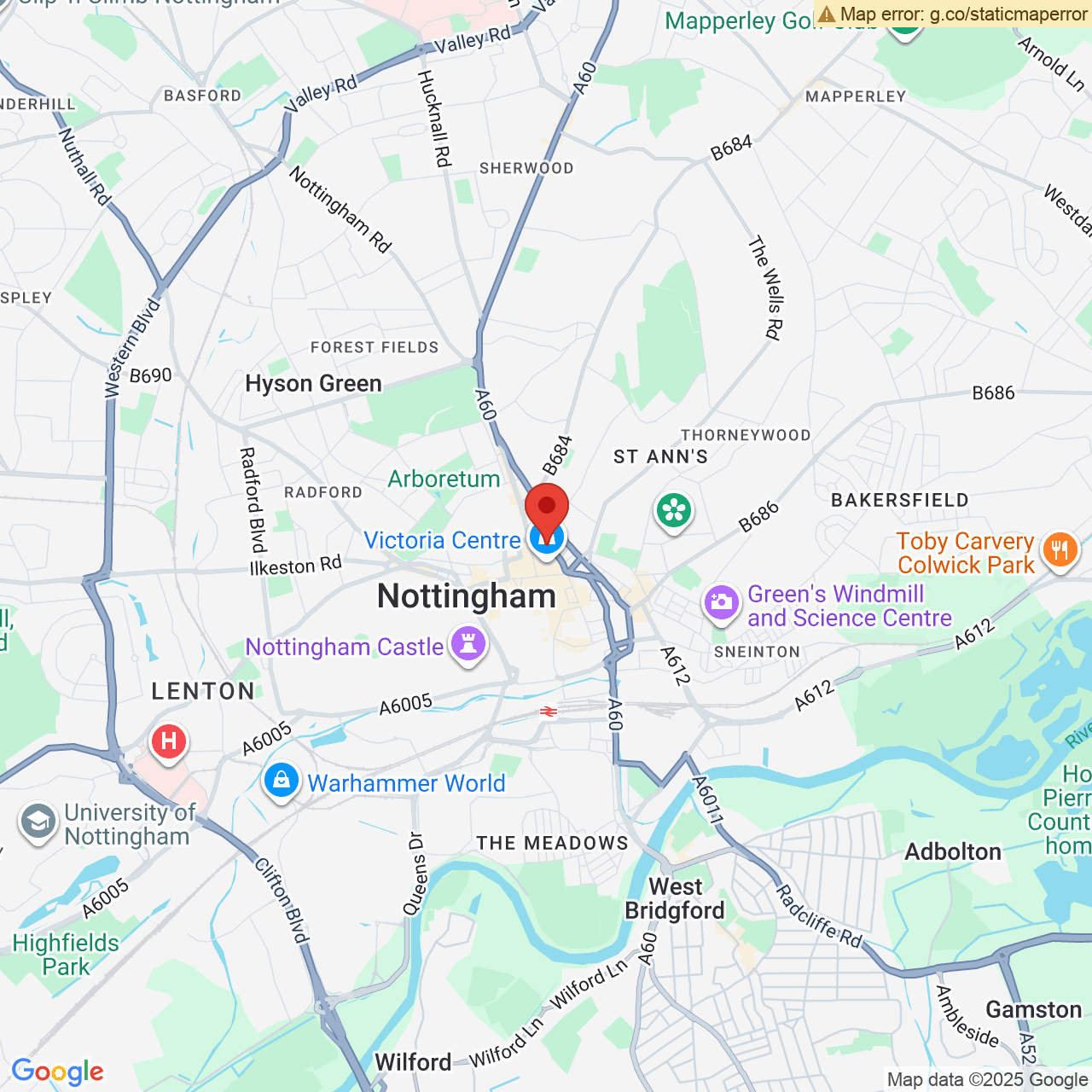 Map displaying vacancy location