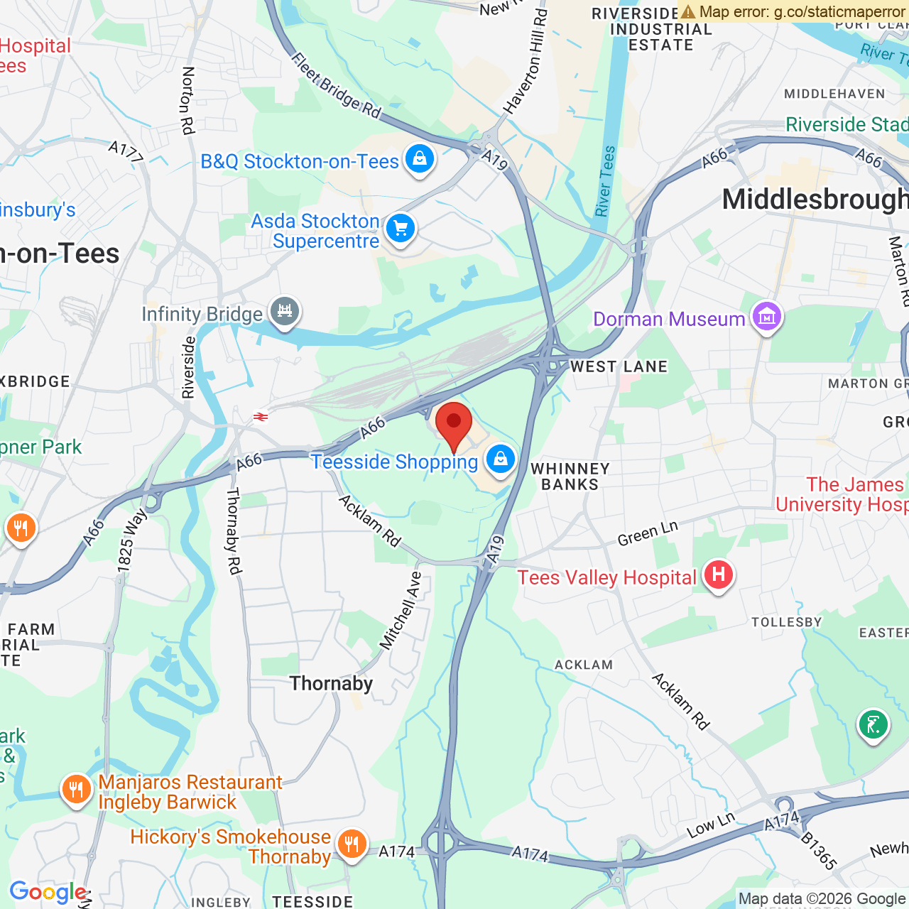 Map displaying vacancy location